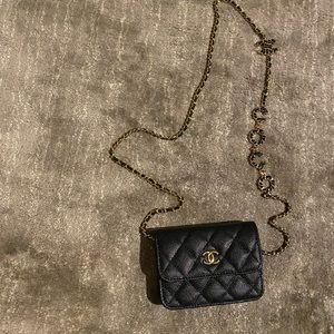 Chanel Wallet On Chain - coco chain. Black with gold hardware.